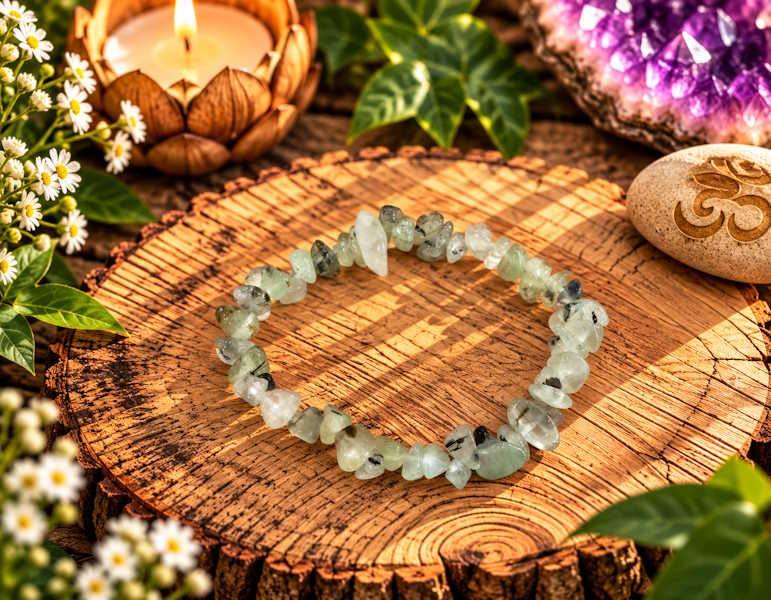 Pulsera chip prehnita